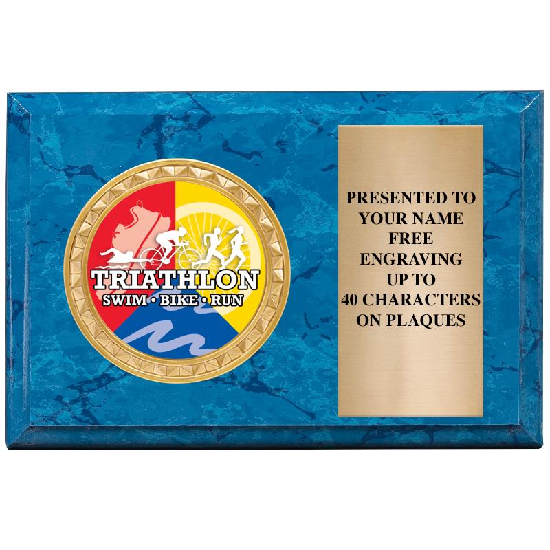 6" X 4" BLUE MBL INSERT PLQ