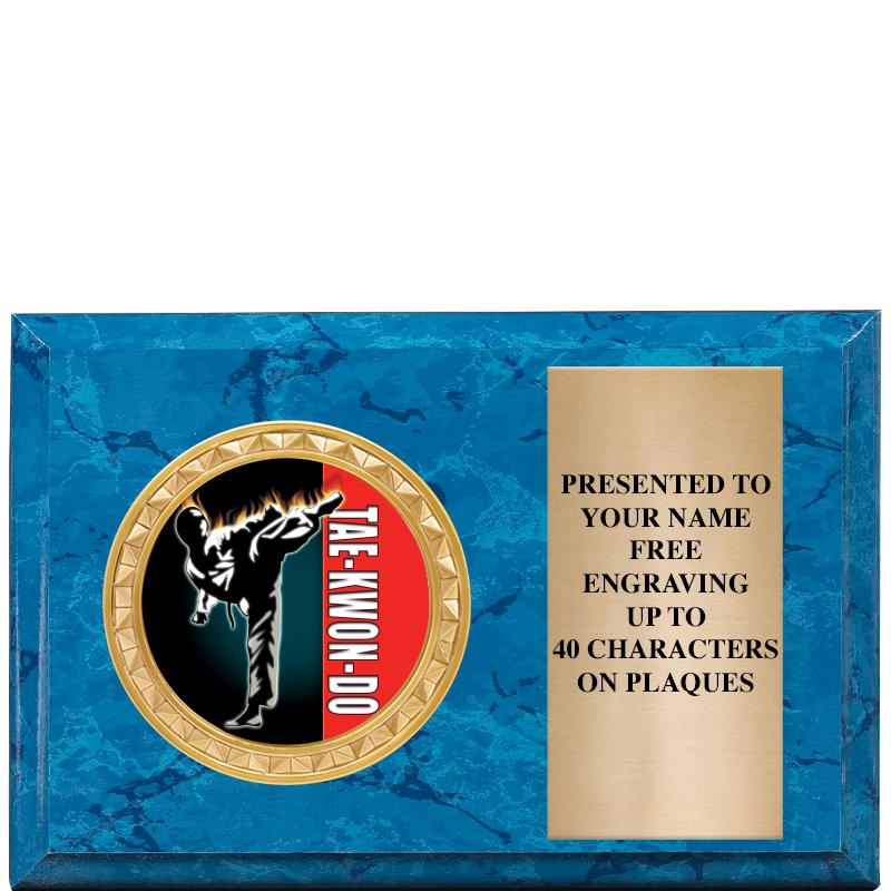 6" X 4" BLUE MBL INSERT PLQ