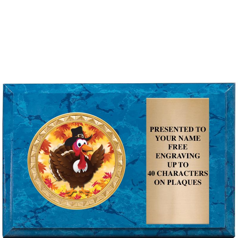 6" X 4" BLUE MBL INSERT PLQ