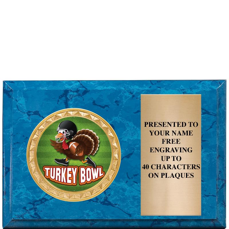 6" X 4" BLUE MBL INSERT PLQ