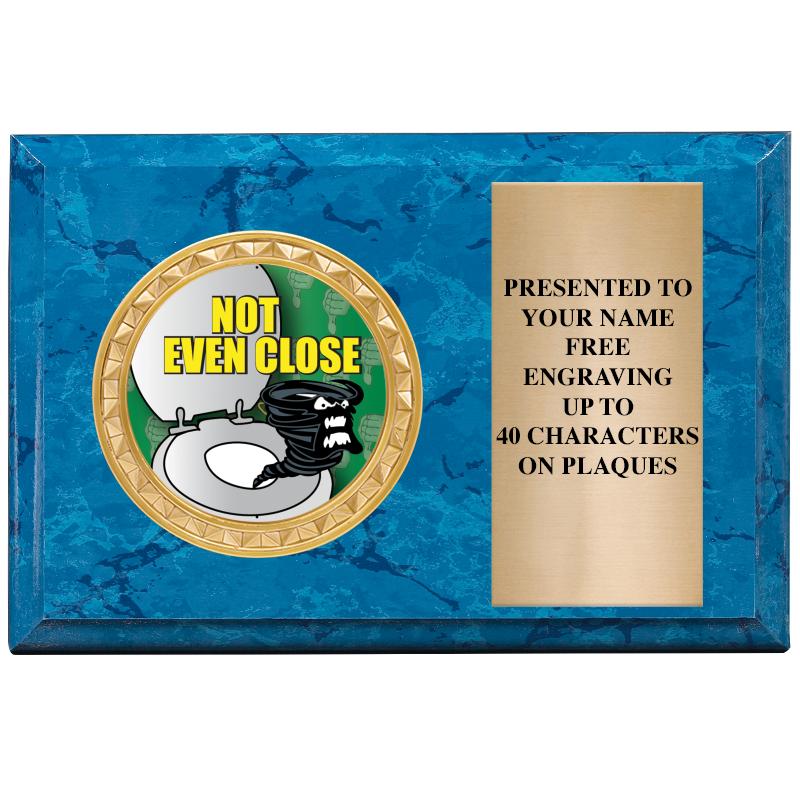 6" X 4" BLUE MBL INSERT PLQ