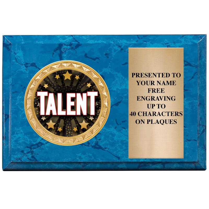 6" X 4" BLUE MBL INSERT PLQ