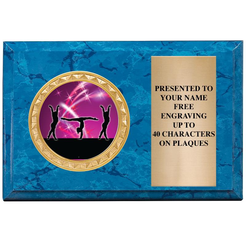 6" X 4" BLUE MBL INSERT PLQ