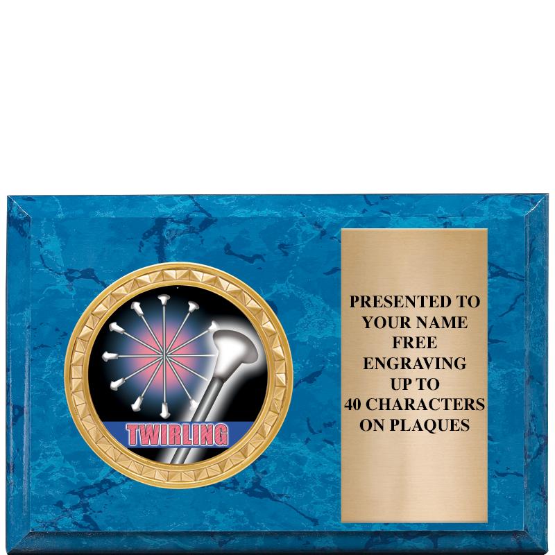 6" X 4" BLUE MBL INSERT PLQ