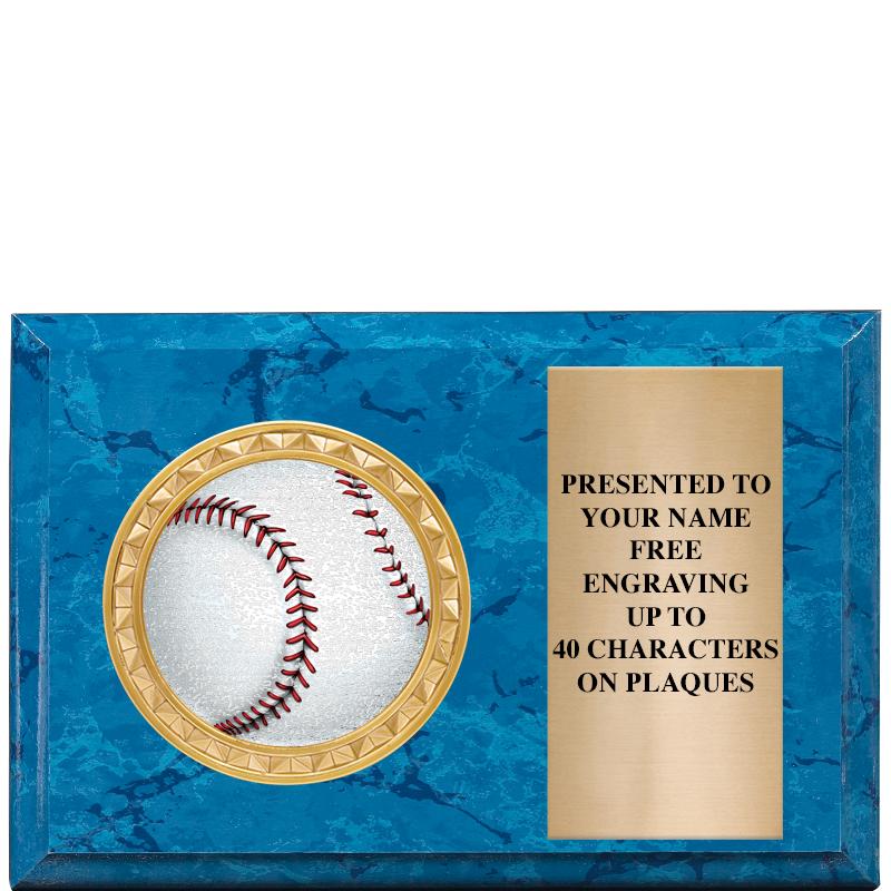 6" X 4" BLUE MBL INSERT PLQ