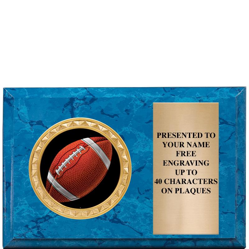 6" X 4" BLUE MBL INSERT PLQ