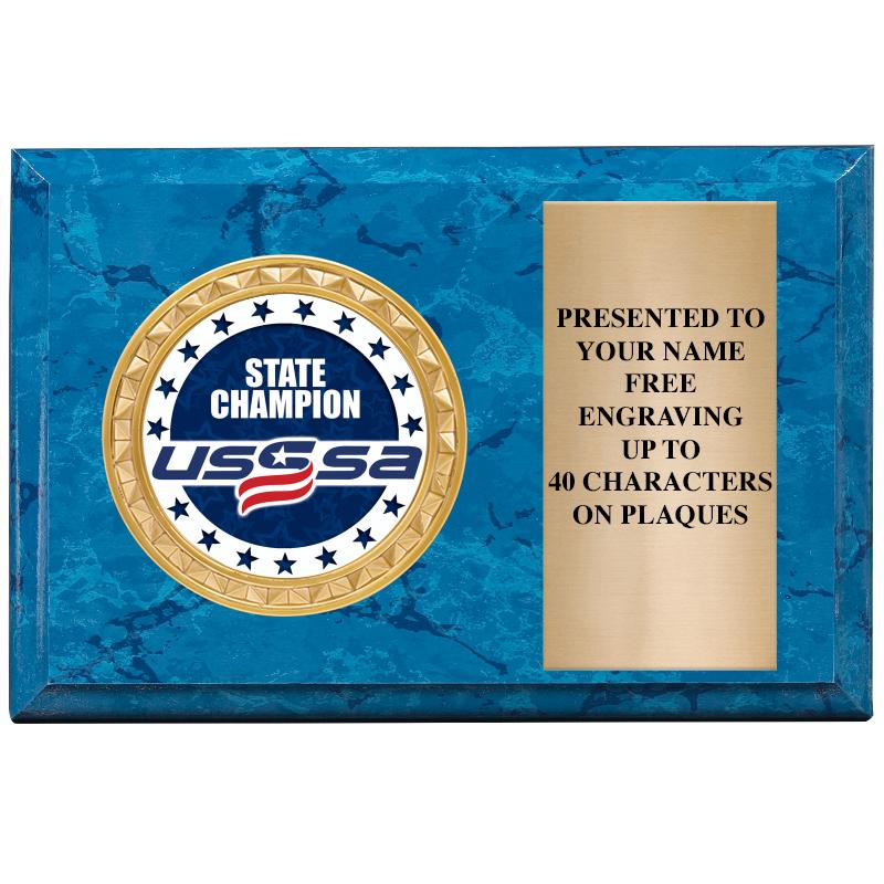 6" X 4" BLUE MBL INSERT PLQ