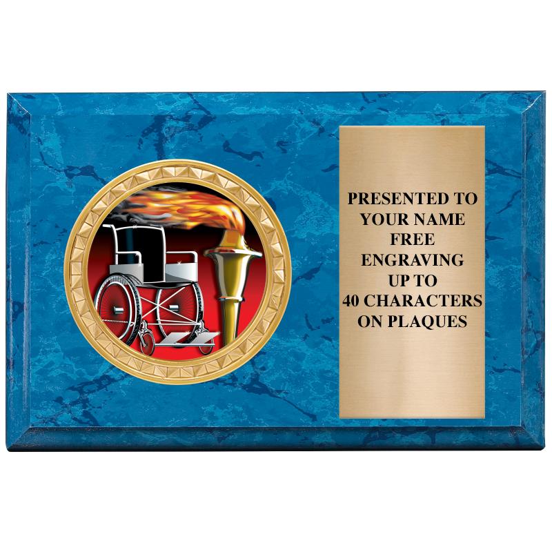 6" X 4" BLUE MBL INSERT PLQ