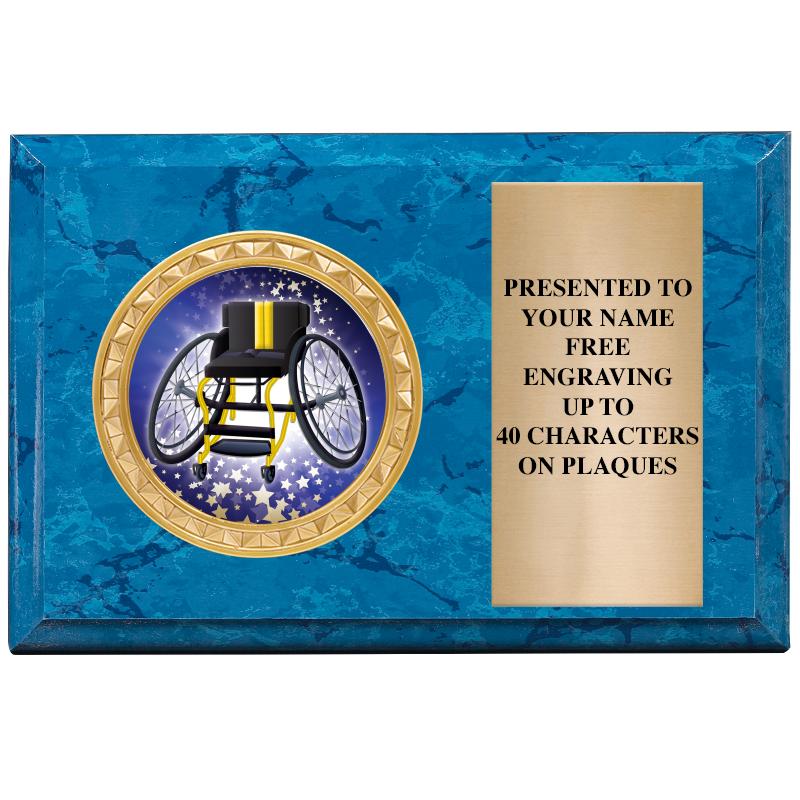 6" X 4" BLUE MBL INSERT PLQ