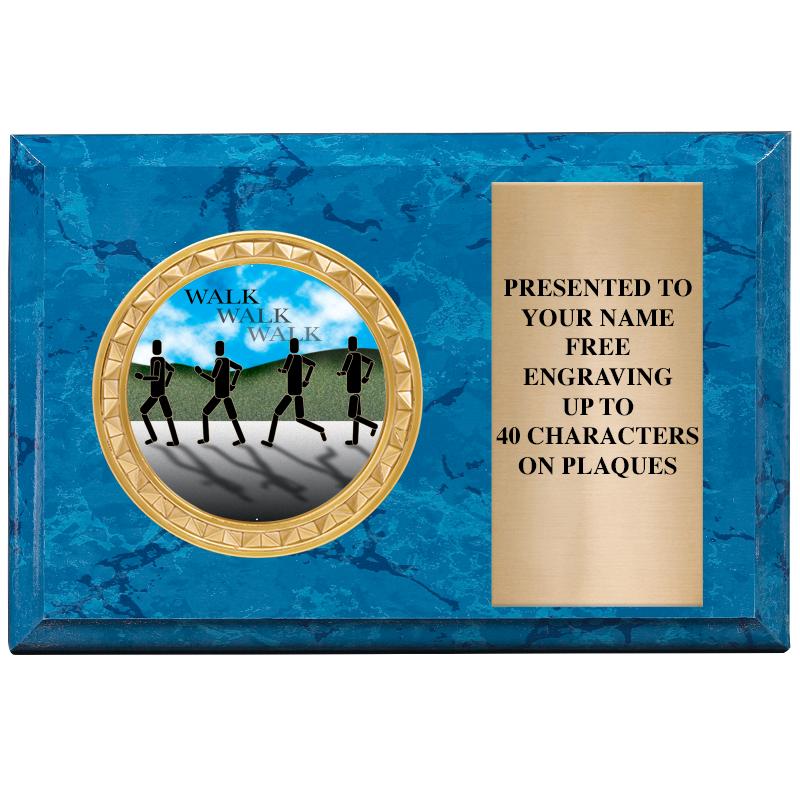 6" X 4" BLUE MBL INSERT PLQ