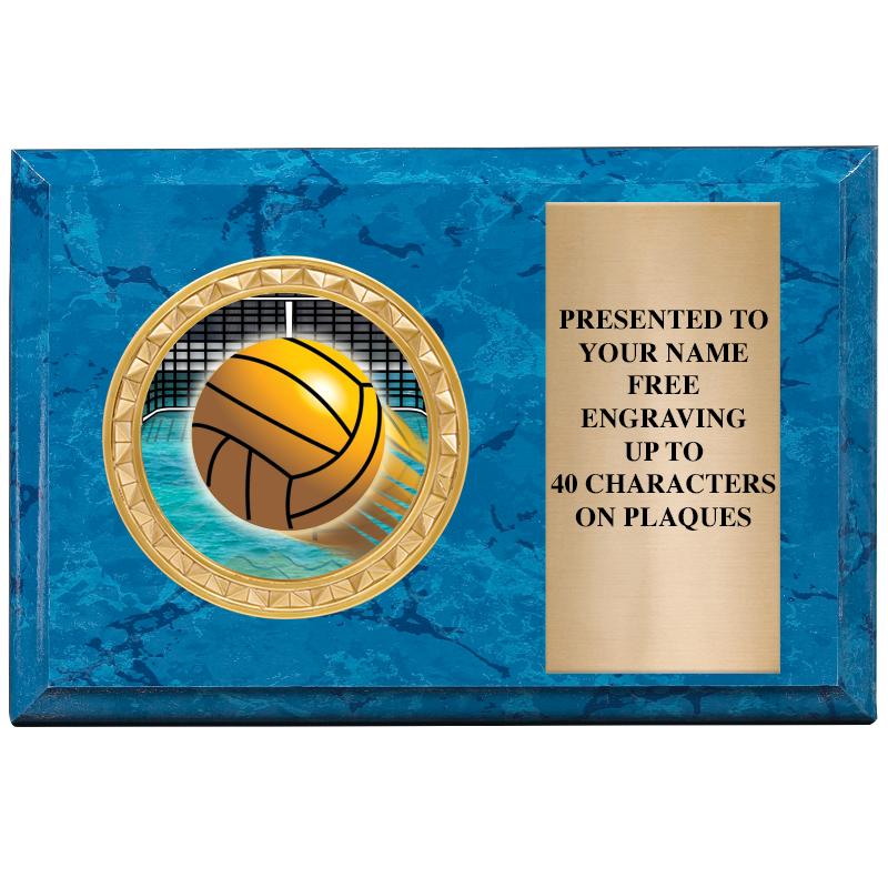 6" X 4" BLUE MBL INSERT PLQ