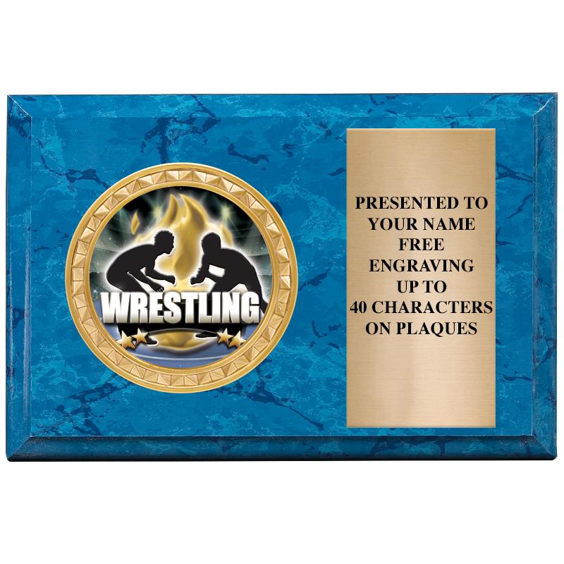 6" X 4" BLUE MBL INSERT PLQ