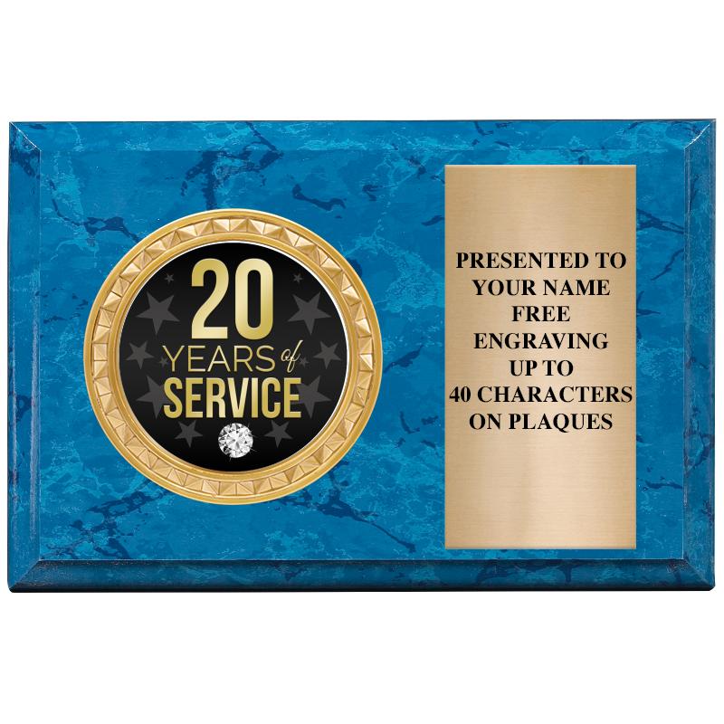 6" X 4" BLUE MBL INSERT PLQ