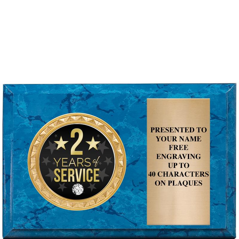 6" X 4" BLUE MBL INSERT PLQ