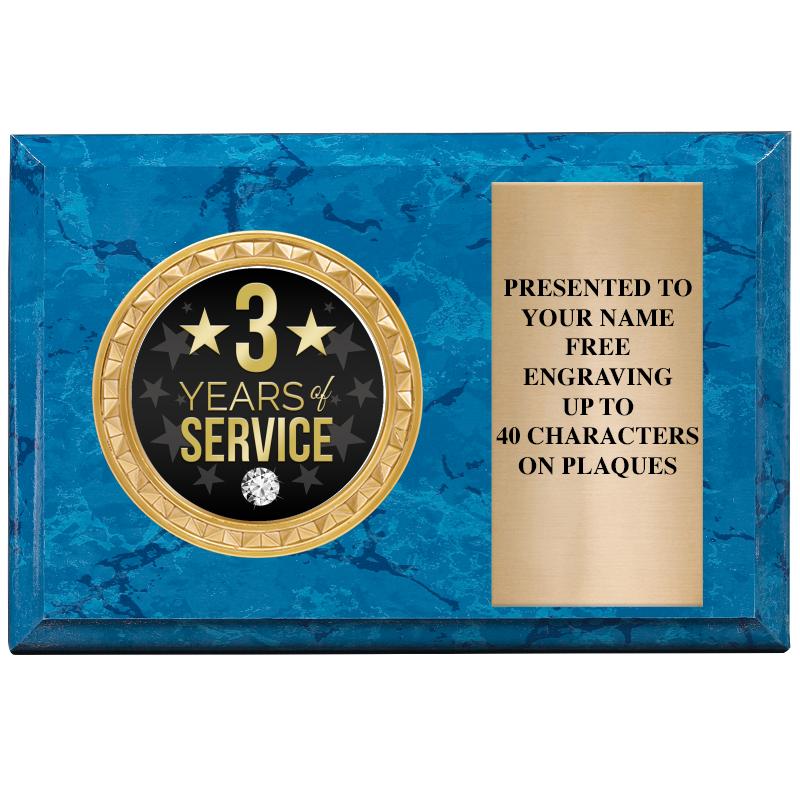 6" X 4" BLUE MBL INSERT PLQ