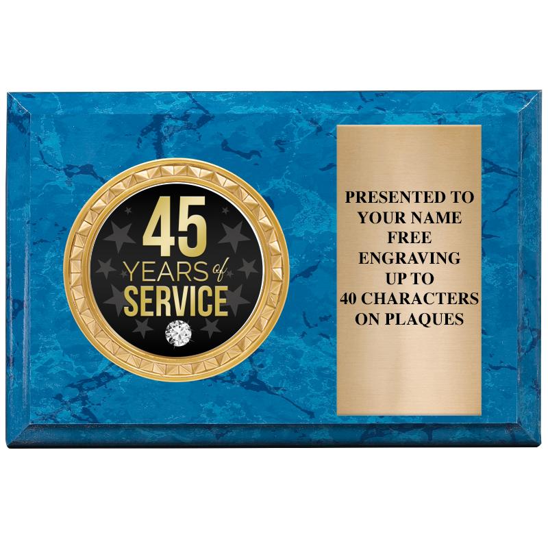 6" X 4" BLUE MBL INSERT PLQ