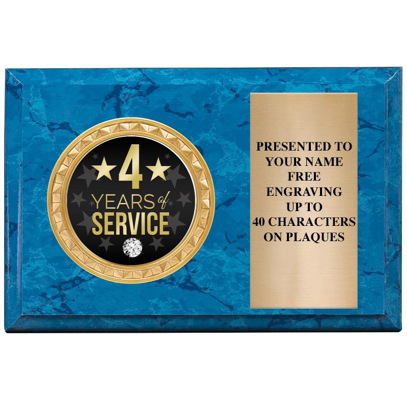 6" X 4" BLUE MBL INSERT PLQ