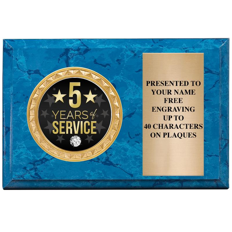 6" X 4" BLUE MBL INSERT PLQ