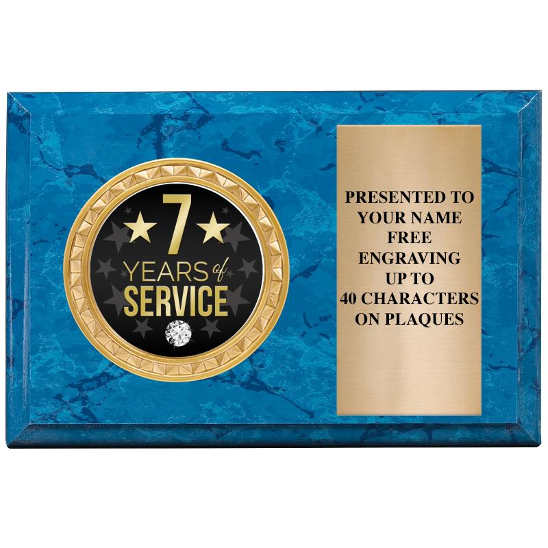 6" X 4" BLUE MBL INSERT PLQ