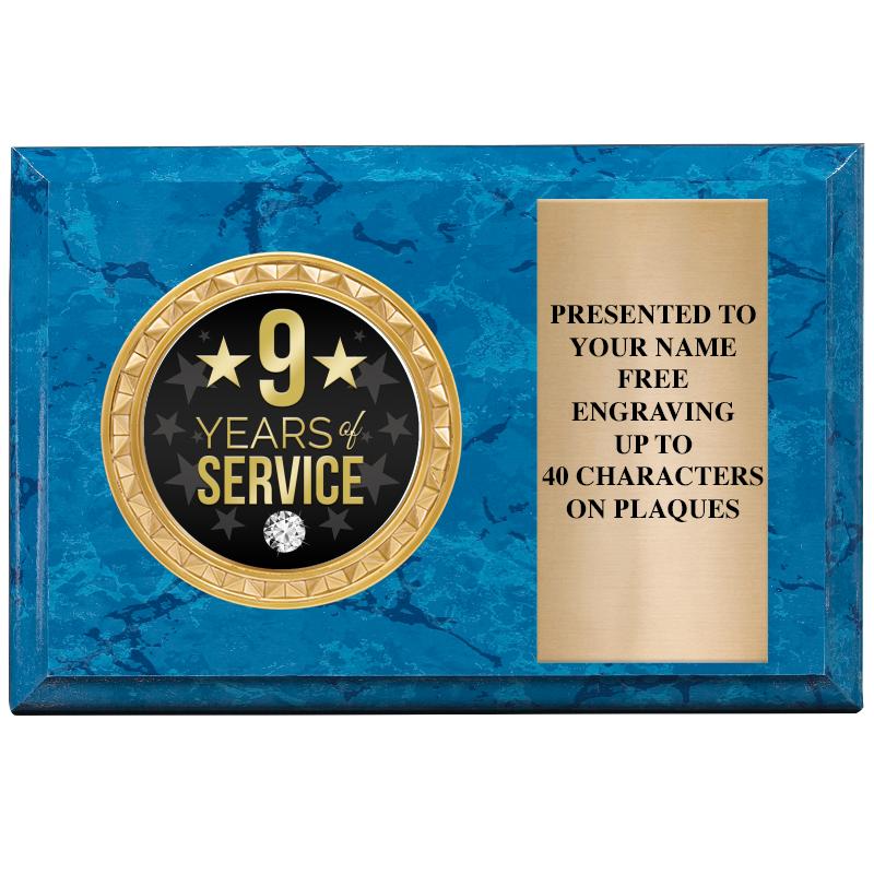 6" X 4" BLUE MBL INSERT PLQ