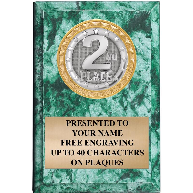 4" X 6" GREEN MBL INSERT PLQ