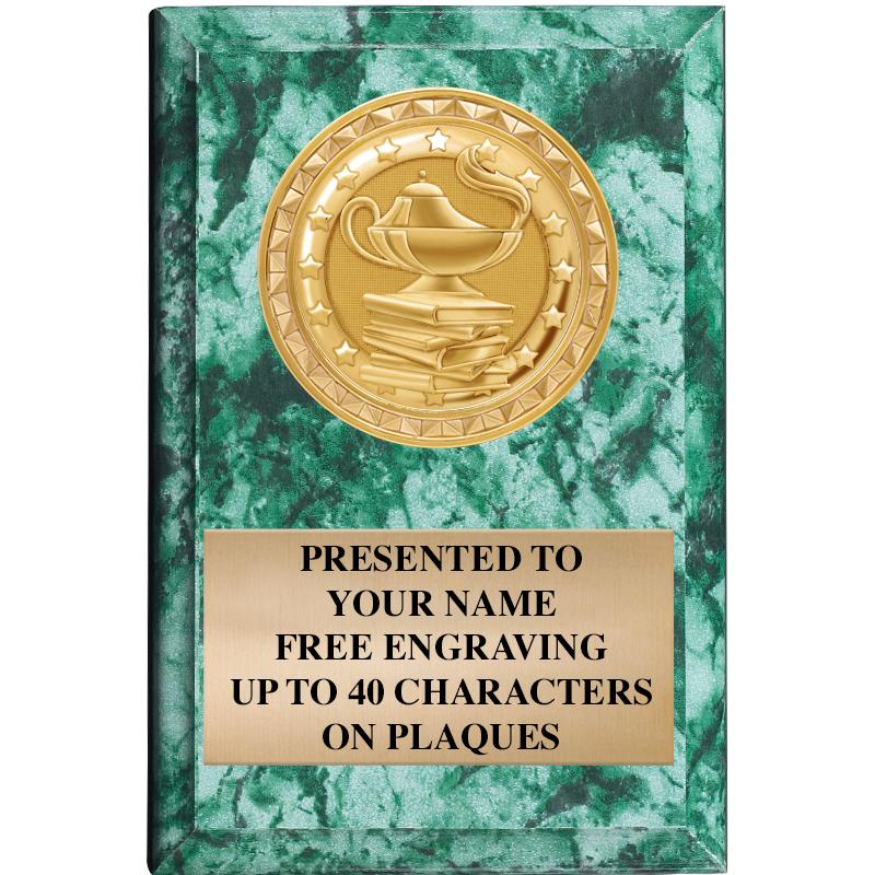 4" X 6" GREEN MBL INSERT PLQ