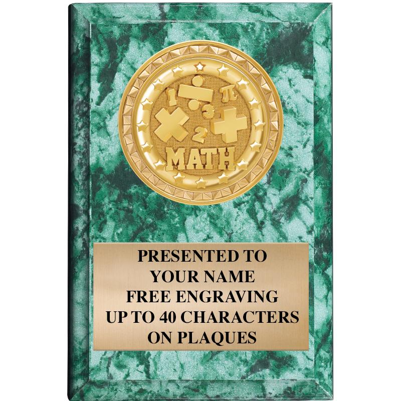 4" X 6" GREEN MBL INSERT PLQ