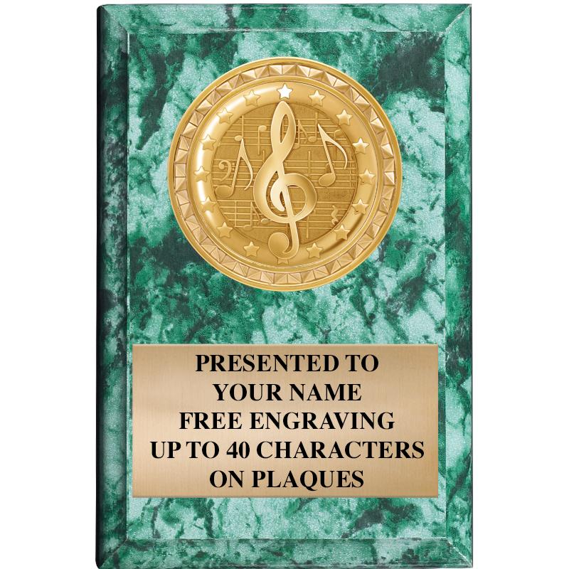 4" X 6" GREEN MBL INSERT PLQ