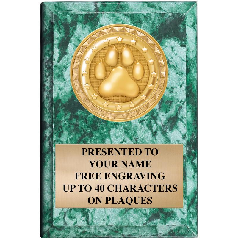 4" X 6" GREEN MBL INSERT PLQ