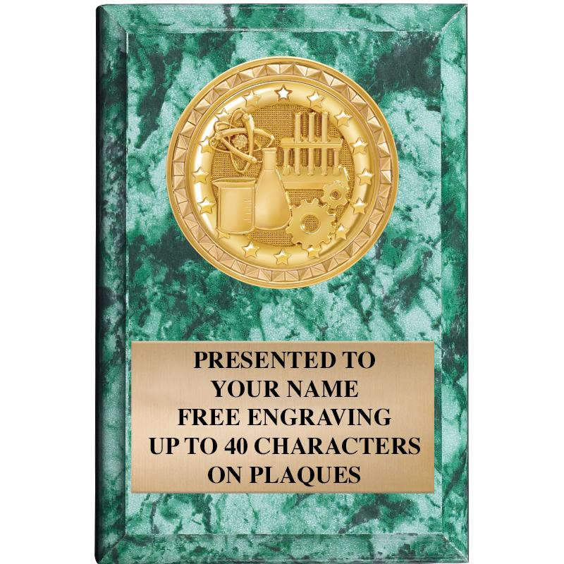 4" X 6" GREEN MBL INSERT PLQ