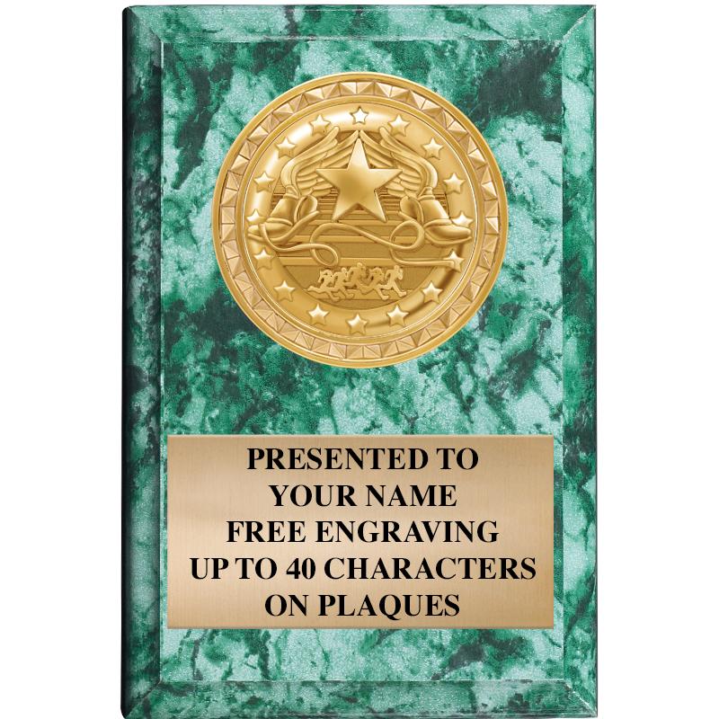 4" X 6" GREEN MBL INSERT PLQ