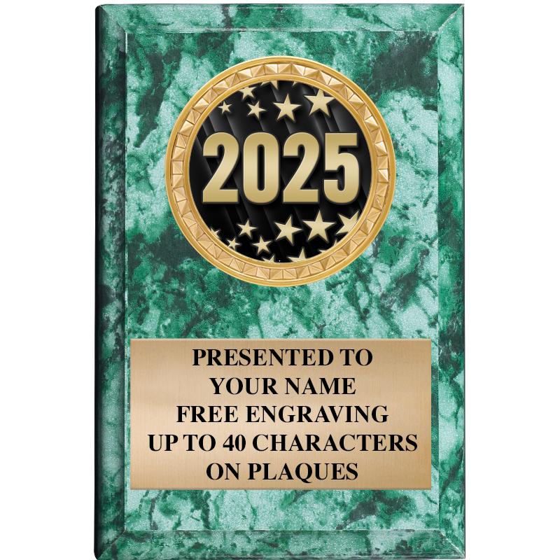 4" X 6" GREEN MBL INSERT PLQ