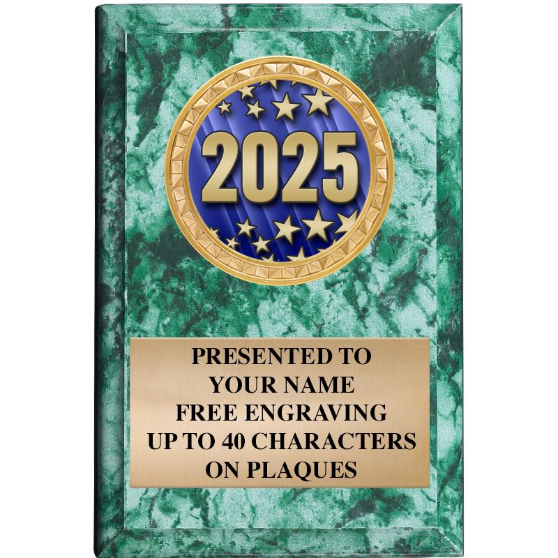 4" X 6" GREEN MBL INSERT PLQ