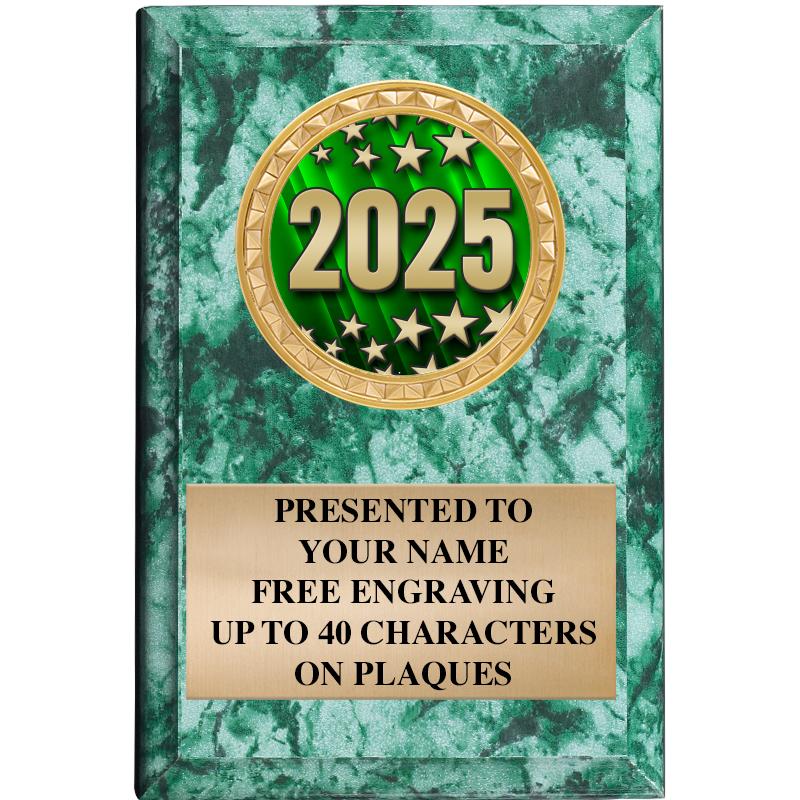 4" X 6" GREEN MBL INSERT PLQ