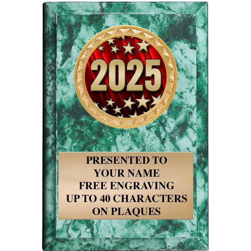 4" X 6" GREEN MBL INSERT PLQ