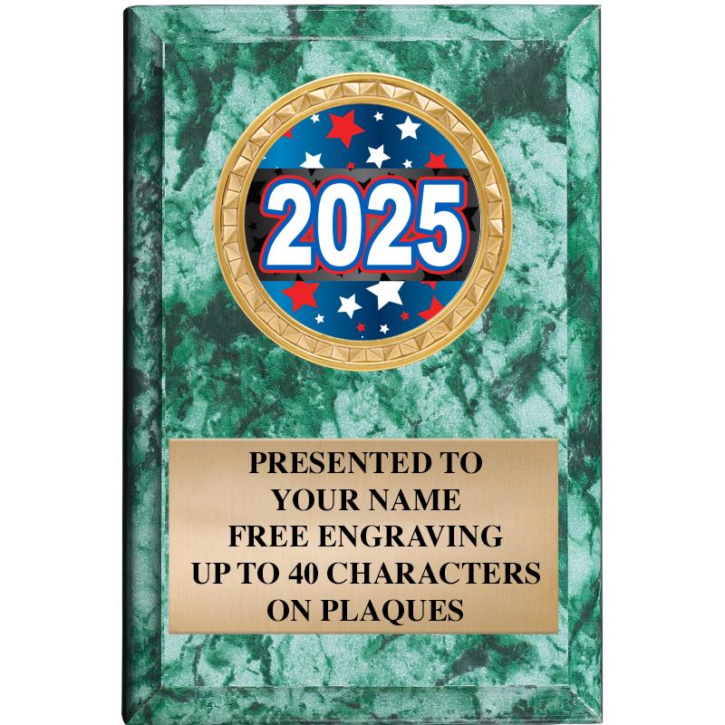 4" X 6" GREEN MBL INSERT PLQ