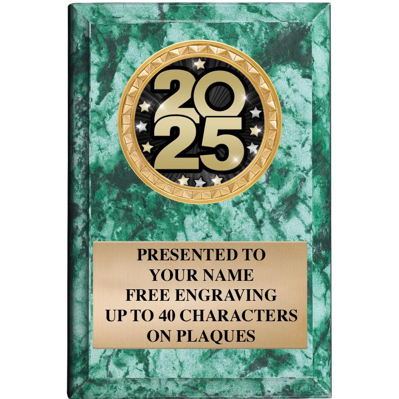 4" X 6" GREEN MBL INSERT PLQ