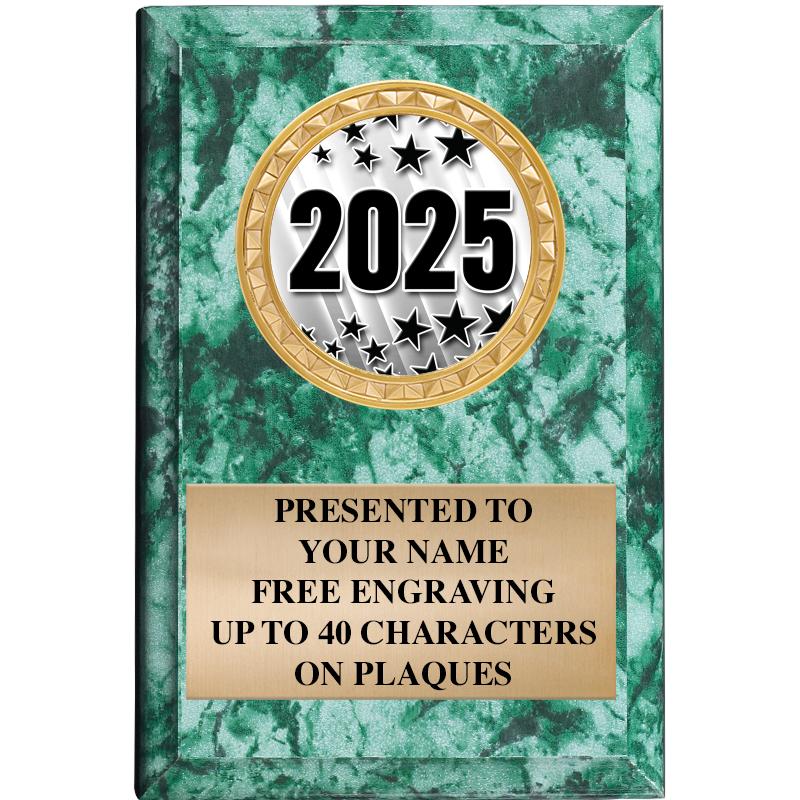 4" X 6" GREEN MBL INSERT PLQ