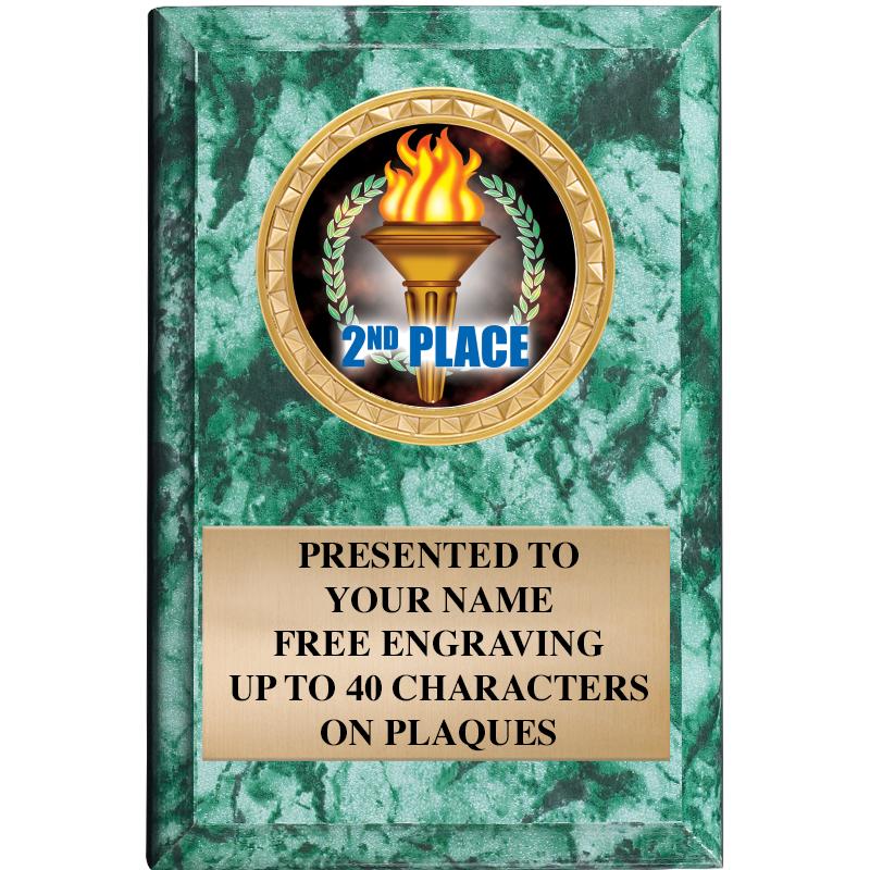 4" X 6" GREEN MBL INSERT PLQ