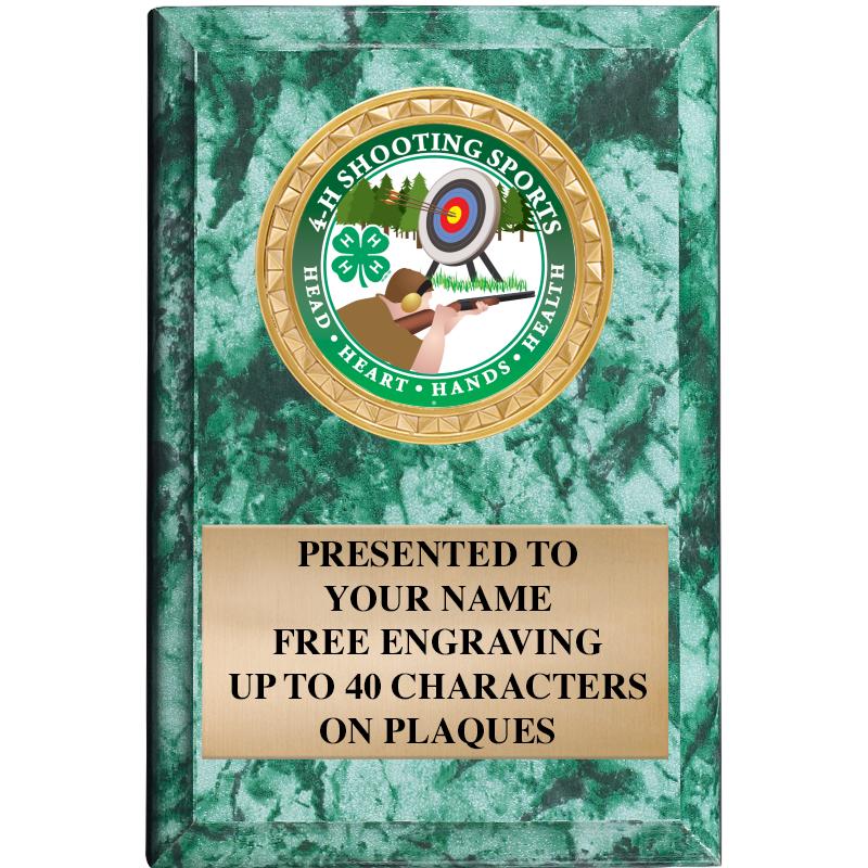 4" X 6" GREEN MBL INSERT PLQ