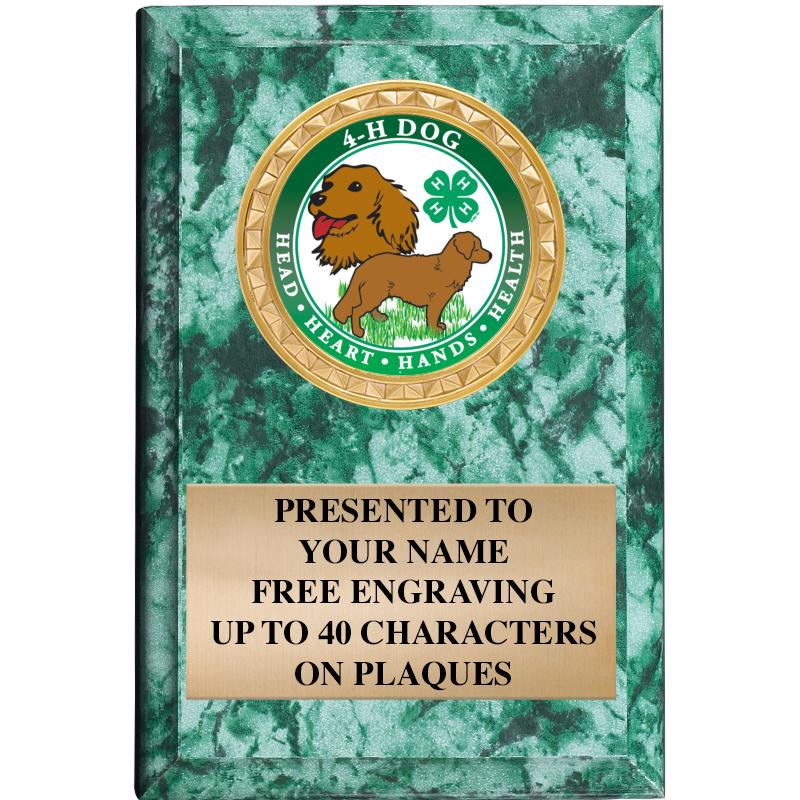 4" X 6" GREEN MBL INSERT PLQ