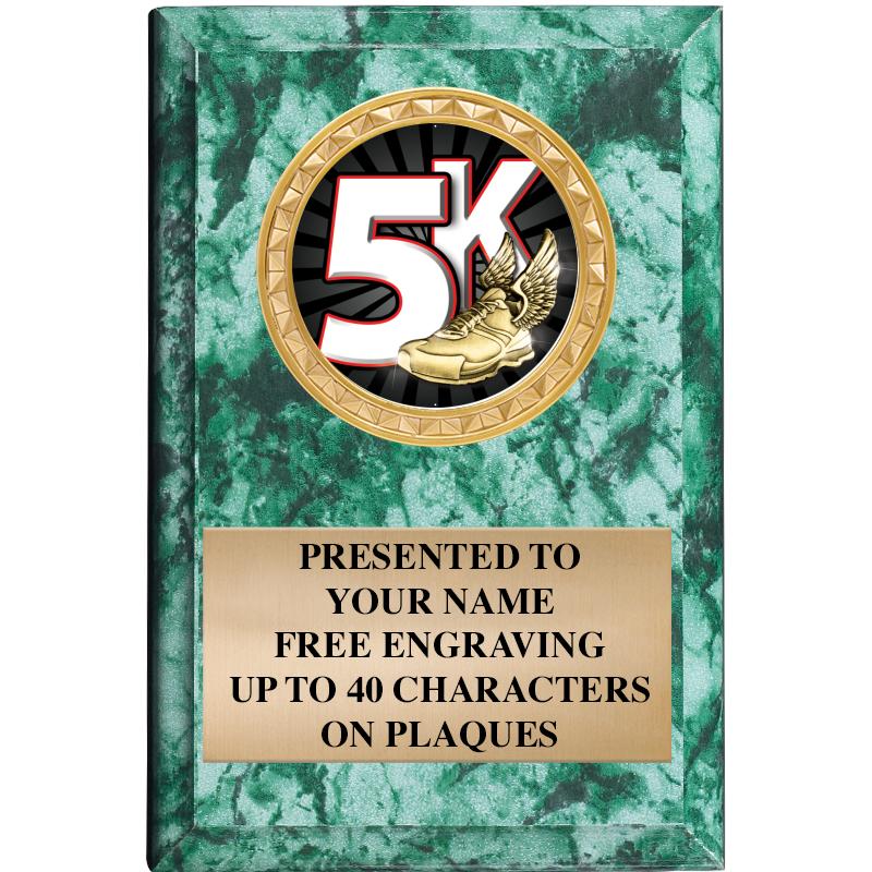 4" X 6" GREEN MBL INSERT PLQ