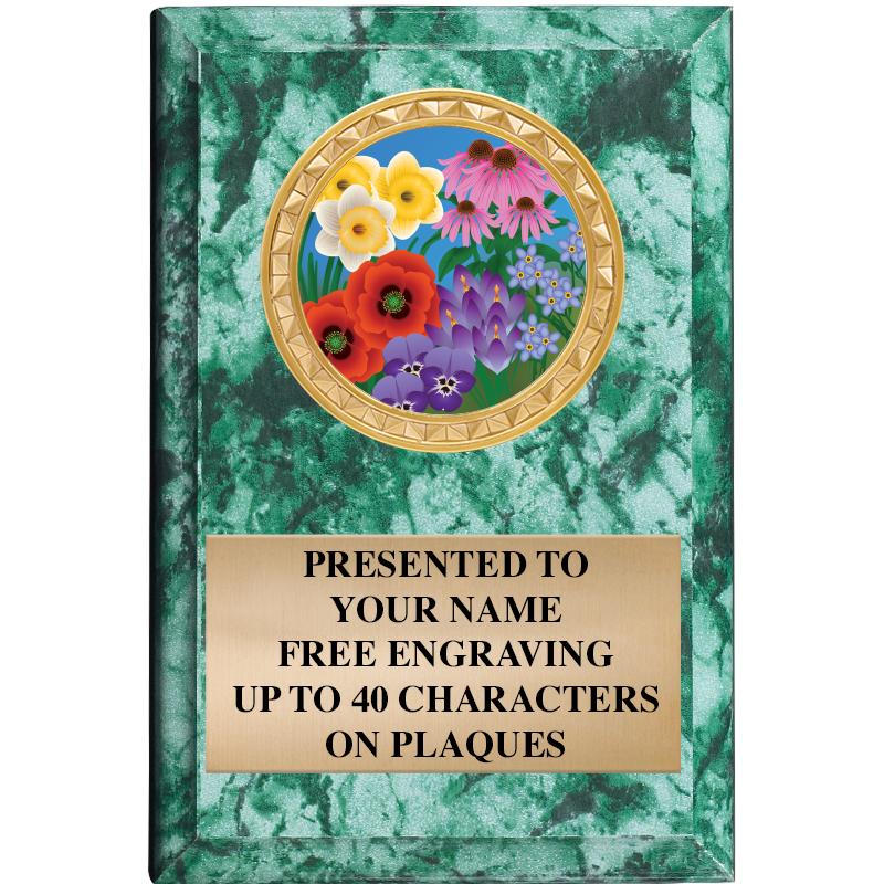 4" X 6" GREEN MBL INSERT PLQ