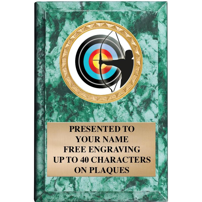 4" X 6" GREEN MBL INSERT PLQ