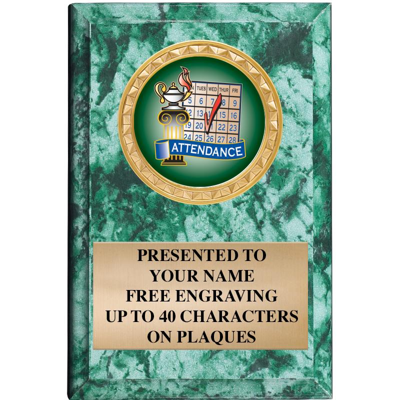 4" X 6" GREEN MBL INSERT PLQ