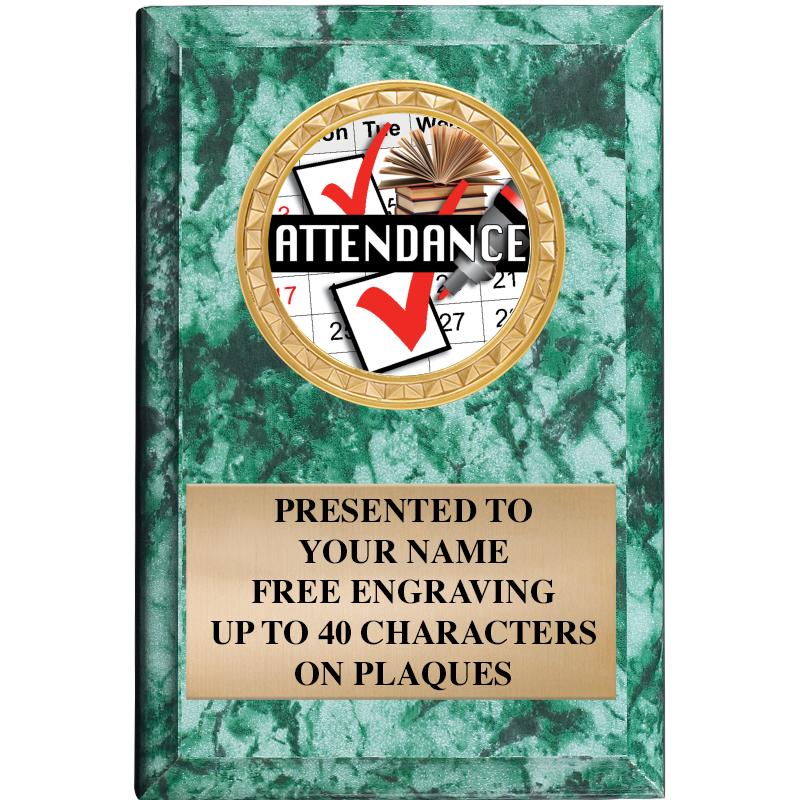 4" X 6" GREEN MBL INSERT PLQ