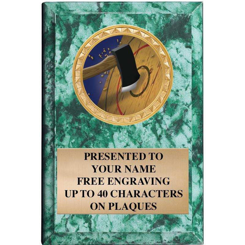 4" X 6" GREEN MBL INSERT PLQ