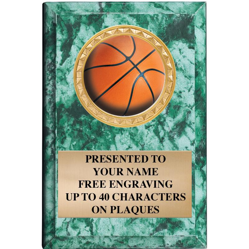 4" X 6" GREEN MBL INSERT PLQ