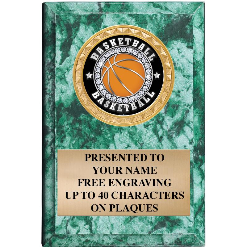 4" X 6" GREEN MBL INSERT PLQ