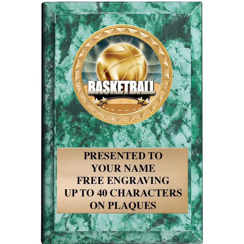 4" X 6" GREEN MBL INSERT PLQ